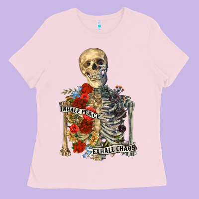 Ladies Tee inhale peace exhale chaos