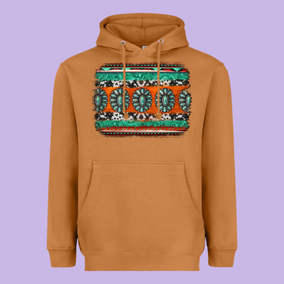 Turquoise Western Background Heavyweight Hoodie Designed By Jasminsmagicworld