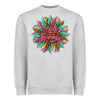 Heather Grey hello spring sunflower Heavyweight Sweatshirt - Artiststas