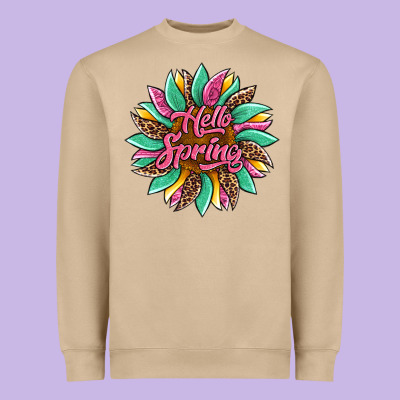 Hello Spring Sunflower Heavyweight Sweatshirt Designed By Artiststas