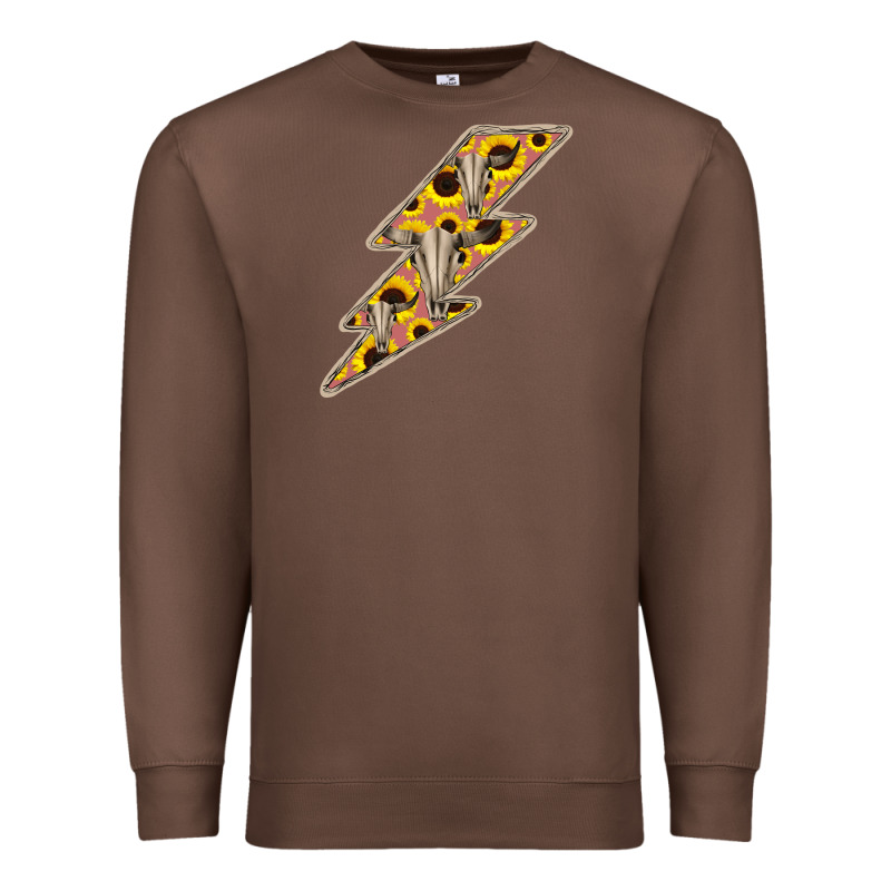 Sunflower And Skull Lightning Premium Sweatshirt by Bettercallsaul | Teevron