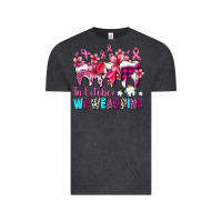 Vintage Black in october we wear pink cancer ribbon with teeth Vintage Tee - AdoDesignShop