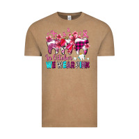 In October We Wear Pink Cancer Ribbon With Teeth Vintage Tee | Teevron
