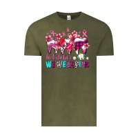 Vintage Olive in october we wear pink cancer ribbon with teeth Vintage Tee - AdoDesignShop