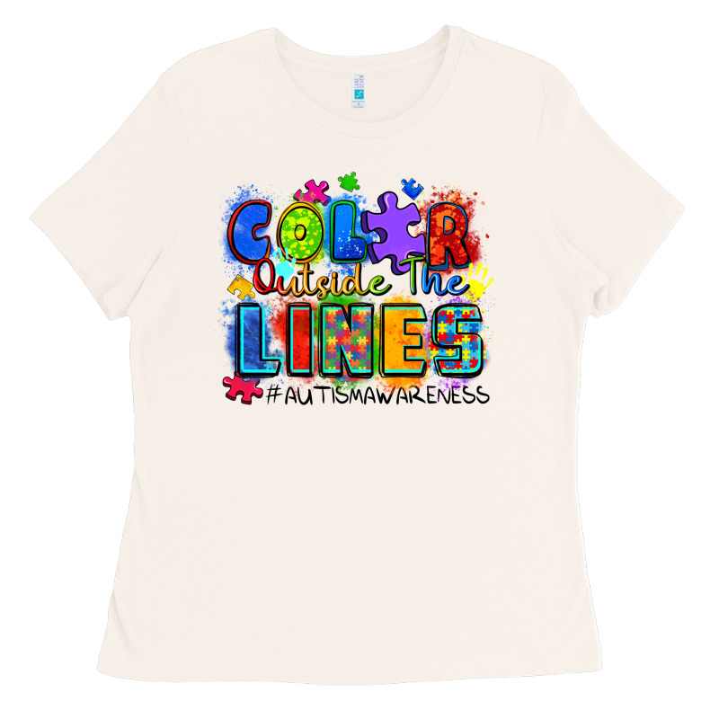 Color Outside The Lines Autism Awareness Ladies Tee by Zillion Design Studio | Teevron