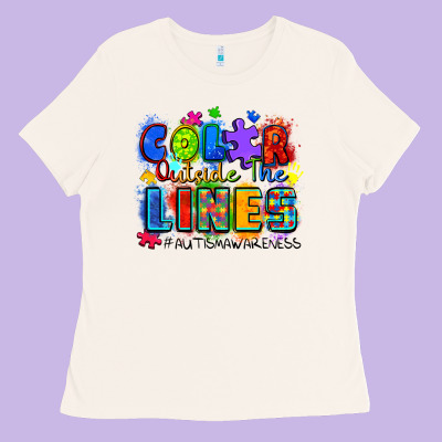 Color Outside The Lines Autism Awareness Ladies Tee Designed By Zillion Design Studio