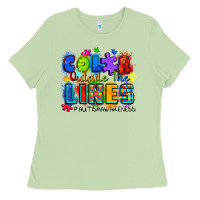 Matcha color outside the lines autism awareness Ladies Tee - Zillion Design Studio