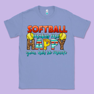 Softball Makes Me Happy You, Not So Much Classic Tee Designed By Lillyallendesigns