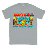 Heather Grey Softball Makes Me Happy You, Not So Much Classic Tee - LillyAllenDesigns
