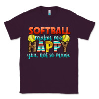 Plum Softball Makes Me Happy You, Not So Much Classic Tee - LillyAllenDesigns