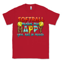 Red Softball Makes Me Happy You, Not So Much Classic Tee - LillyAllenDesigns