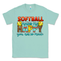 Seafoam Softball Makes Me Happy You, Not So Much Classic Tee - LillyAllenDesigns