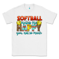 White Softball Makes Me Happy You, Not So Much Classic Tee - LillyAllenDesigns
