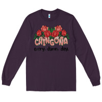 Plum chingona every damn day Long Sleeve Tee - MaliasSmallBusiness