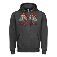 Charcoal Heather merry christmas Zipper Hoodie - MaliasSmallBusiness
