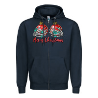 Navy merry christmas Zipper Hoodie - MaliasSmallBusiness