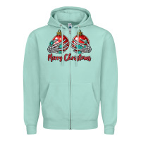 Seafoam merry christmas Zipper Hoodie - MaliasSmallBusiness