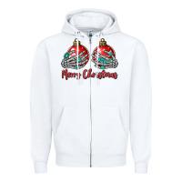 White merry christmas Zipper Hoodie - MaliasSmallBusiness