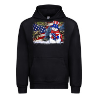 Black Patriotic snowman background 4th of july Urban Hoodie - HowdyJamesFarm
