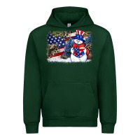 Forest Green Patriotic snowman background 4th of july Urban Hoodie - HowdyJamesFarm