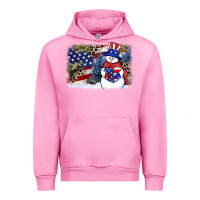 Fuchsia Pink Patriotic snowman background 4th of july Urban Hoodie - HowdyJamesFarm