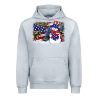 Heather Grey Patriotic snowman background 4th of july Urban Hoodie - HowdyJamesFarm