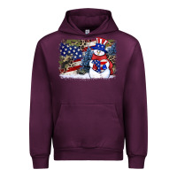 Mauve Wine Patriotic snowman background 4th of july Urban Hoodie - HowdyJamesFarm
