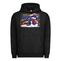 Pigment Black Patriotic snowman background 4th of july Urban Hoodie - HowdyJamesFarm