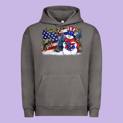 Patriotic Snowman Background 4th Of July Urban Hoodie Designed By Howdyjamesfarm