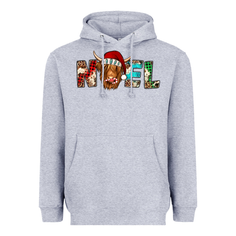 Noel Highland Cow Heavyweight Hoodie by Jasminsmagicworld | Teevron