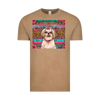 Shih Tzu Floral Tumbler Vintage Tee | Teevron