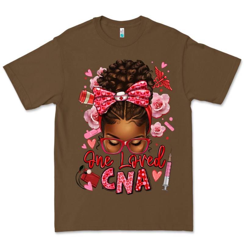 One Loved Cna Afro Messy Bun Premium Tee by texasbilliewilder | Teevron