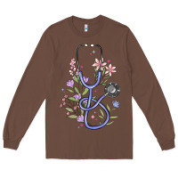 Chestnut floral stethoscope Long Sleeve Tee - MaliasSmallBusiness