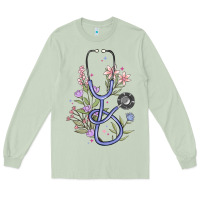 Matcha floral stethoscope Long Sleeve Tee - MaliasSmallBusiness