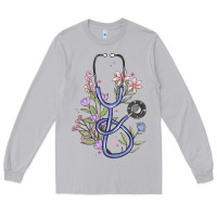 Moon Dust floral stethoscope Long Sleeve Tee - MaliasSmallBusiness