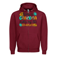 Burgundy Being a Grandma Makes My Life Complete Zipper Hoodie - MaliasSmallBusiness