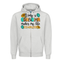 Dove Grey Being a Grandma Makes My Life Complete Zipper Hoodie - MaliasSmallBusiness