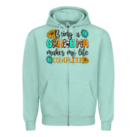 Seafoam Being a Grandma Makes My Life Complete Zipper Hoodie - MaliasSmallBusiness