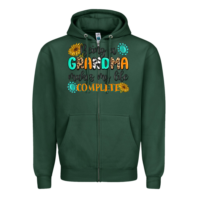 Being A Grandma Makes My Life Complete Zipper Hoodie by MaliasSmallBusiness | Teevron