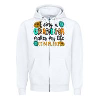 White Being a Grandma Makes My Life Complete Zipper Hoodie - MaliasSmallBusiness