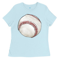 Baby Blue baseball Ladies Tee - texasbilliewilder