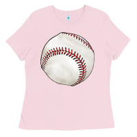 Bubblegum Pink baseball Ladies Tee - texasbilliewilder