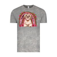 Cloud Rock shih tzu floral rainbow Vintage Tee - Artiststas