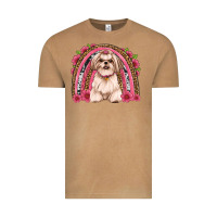 Vintage Camel shih tzu floral rainbow Vintage Tee - Artiststas