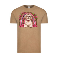 Vintage Coffee shih tzu floral rainbow Vintage Tee - Artiststas