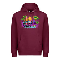 Burgundy Hot wife summer Premium Hoodie - NancyCooperArtShop