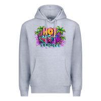 Heather Grey Hot wife summer Premium Hoodie - NancyCooperArtShop