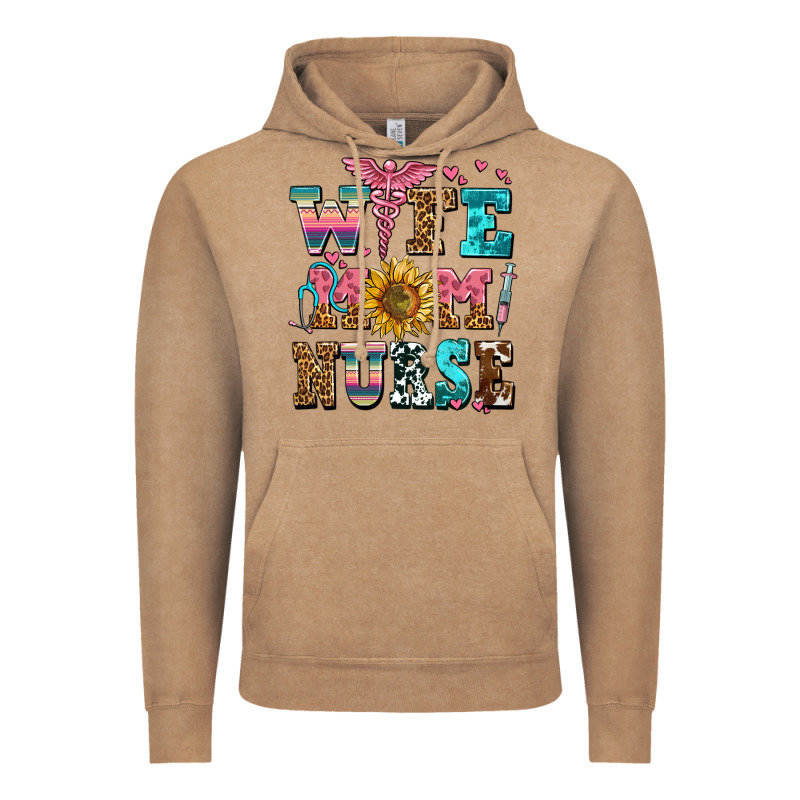 Wife Mom Nurse Vintage Hoodie by AdoDesignShop | Teevron