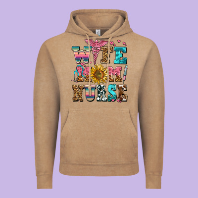 Wife Mom Nurse Vintage Hoodie Designed By Adodesignshop