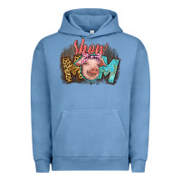 Pigment Pebble Blue Show mom pig Urban Hoodie - CowGirlArtShop